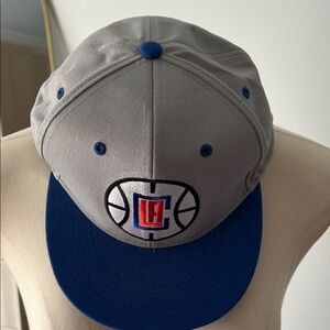 Gray‎ and Blue Clippers Basketball Logo Cap